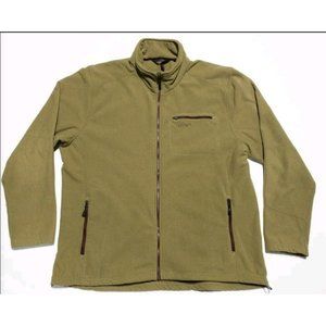 Orvis Trout Bum Fleece Jacket Mens L Full Zip Green Waffle-Knit Fishing Casual